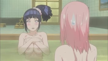 火影忍者漫畫和火影忍者動漫第18話木葉美少女的火辣裸泳場面每個人的胸都在發育，乳頭還是粉紅色的，很lil。